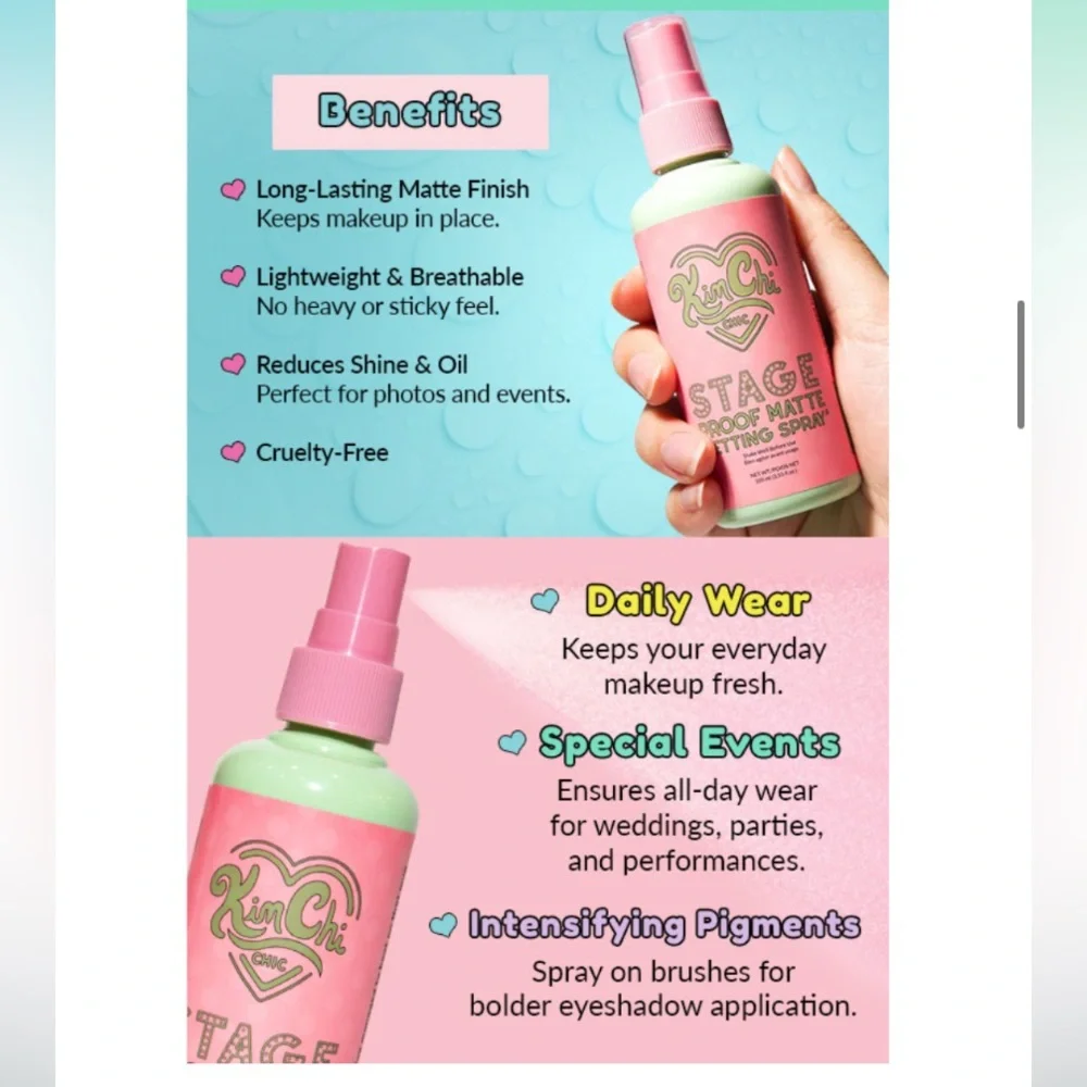 Kimchi Chic New Stage Proof Matte Setting Spray NIB Sealed Box